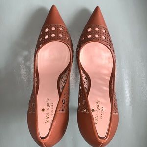 NWT Kate Spade New York® Brown New York Lizette Laser-cut Leather Pumps